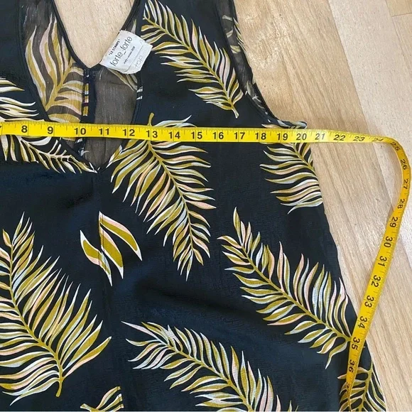 Forte forte 100% silk desert leaf print voile top in black and gold - Picture 9 of 14